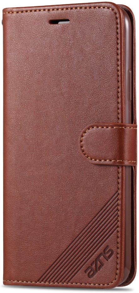 AZNS Apple iPhone 12 Mini Portemonnee Stand Hoesje Bruin afbeelding 9
