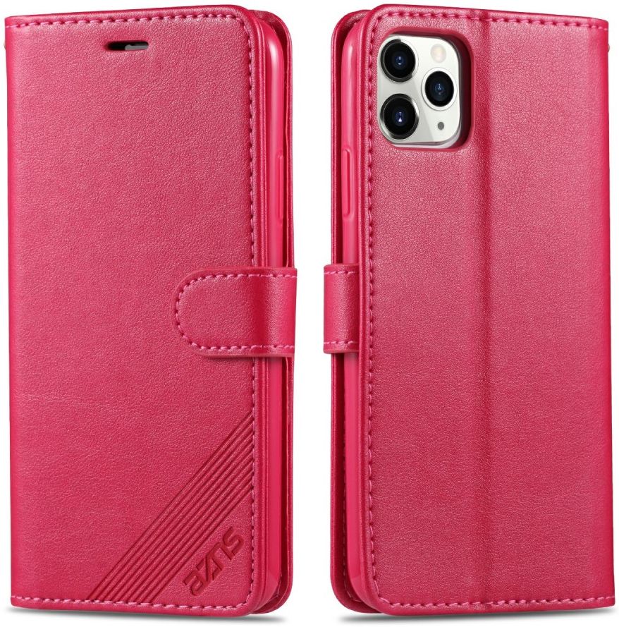 AZNS Apple iPhone 12 Mini Portemonnee Stand Hoesje Rood afbeelding 3