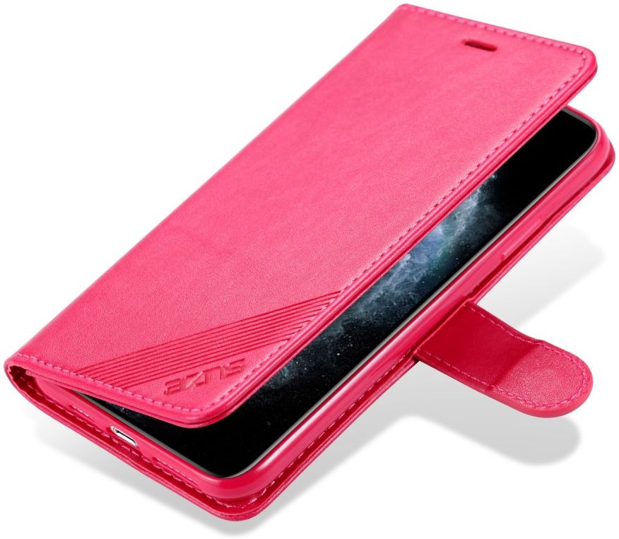 AZNS Apple iPhone 12 Mini Portemonnee Stand Hoesje Rood afbeelding 1