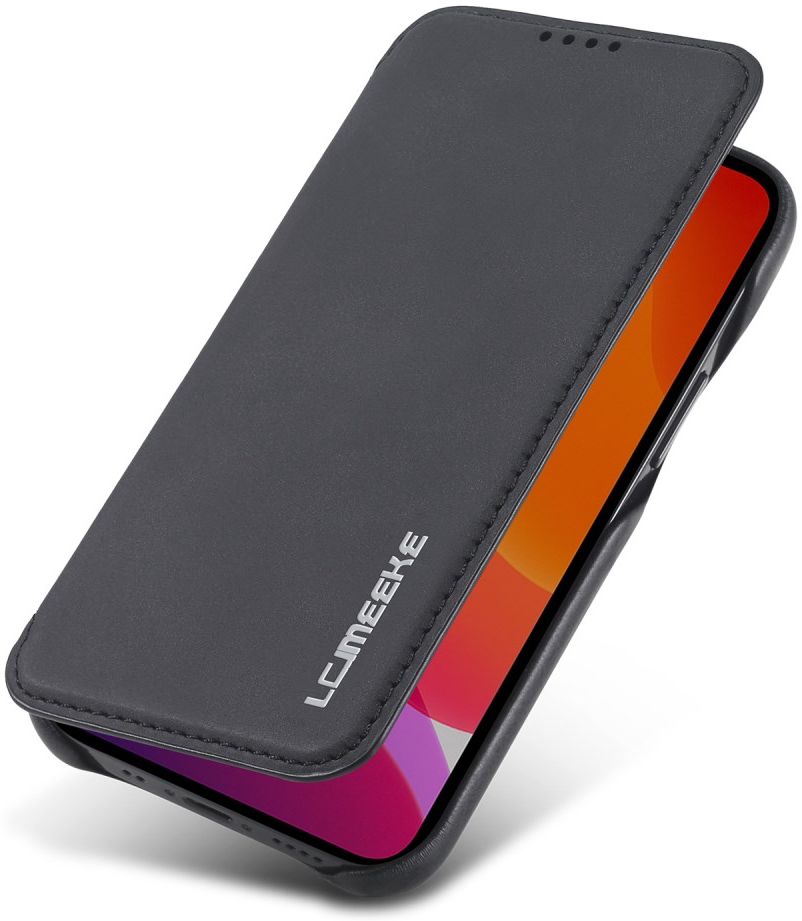 LC.IMEEKE Apple iPhone 12 Mini Hoesje Retro Portemonnee Zwart afbeelding 1
