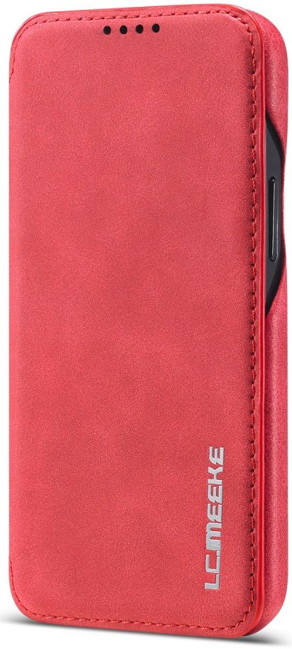 LC.IMEEKE Apple iPhone 12 Mini Hoesje Retro Portemonnee Rood afbeelding 4
