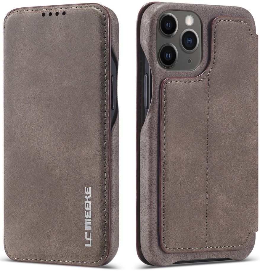LC.IMEEKE Apple iPhone 12 Mini Hoesje Retro Portemonnee Grijs afbeelding 3