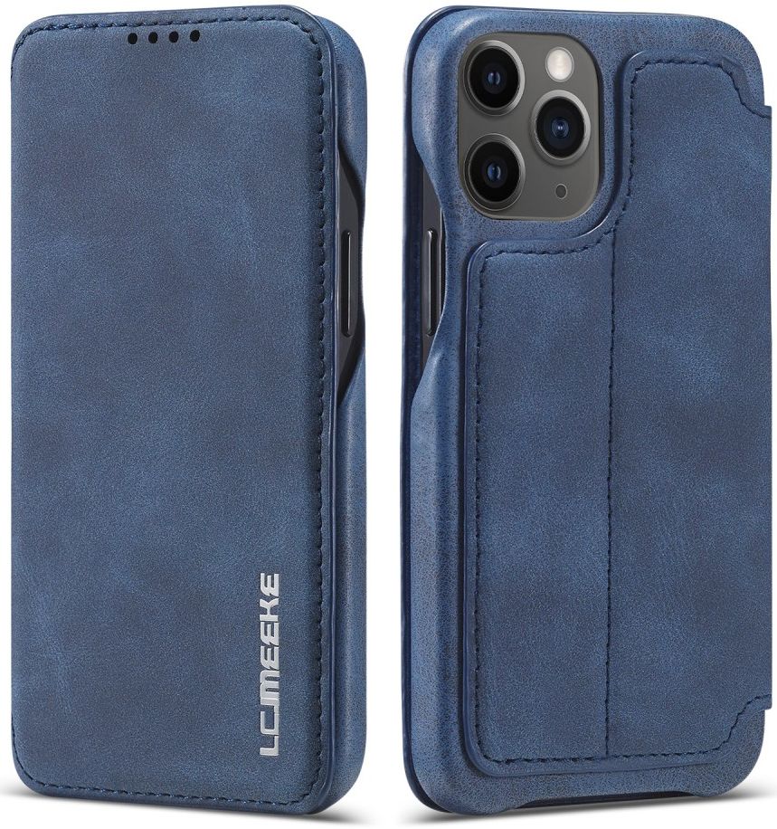LC.IMEEKE Apple iPhone 12 Mini Hoesje Retro Portemonnee Blauw afbeelding 3