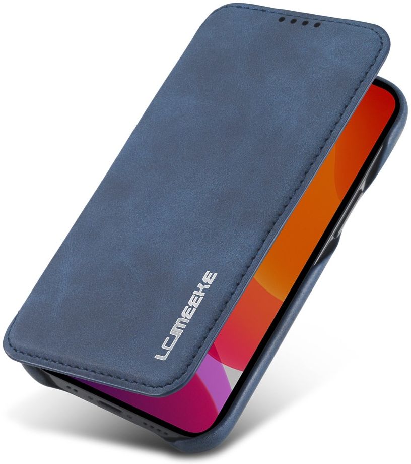 LC.IMEEKE Apple iPhone 12 Mini Hoesje Retro Portemonnee Blauw afbeelding 1