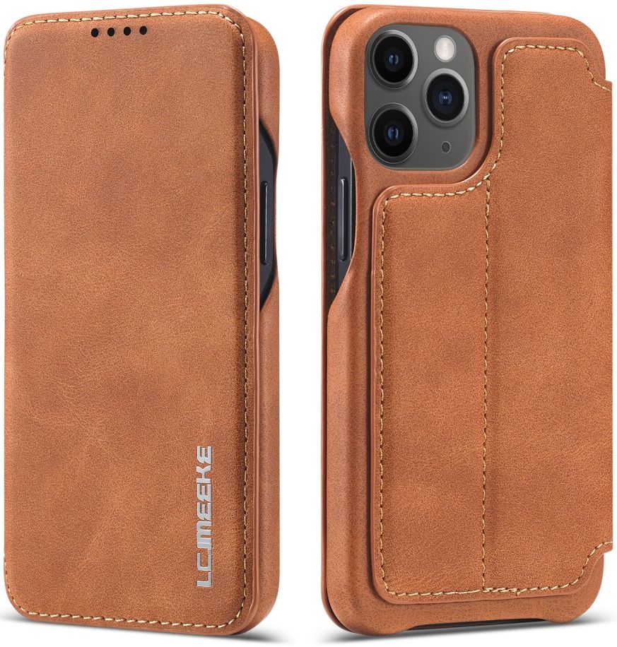 LC.IMEEKE Apple iPhone 12 Mini Hoesje Retro Portemonnee Bruin afbeelding 3