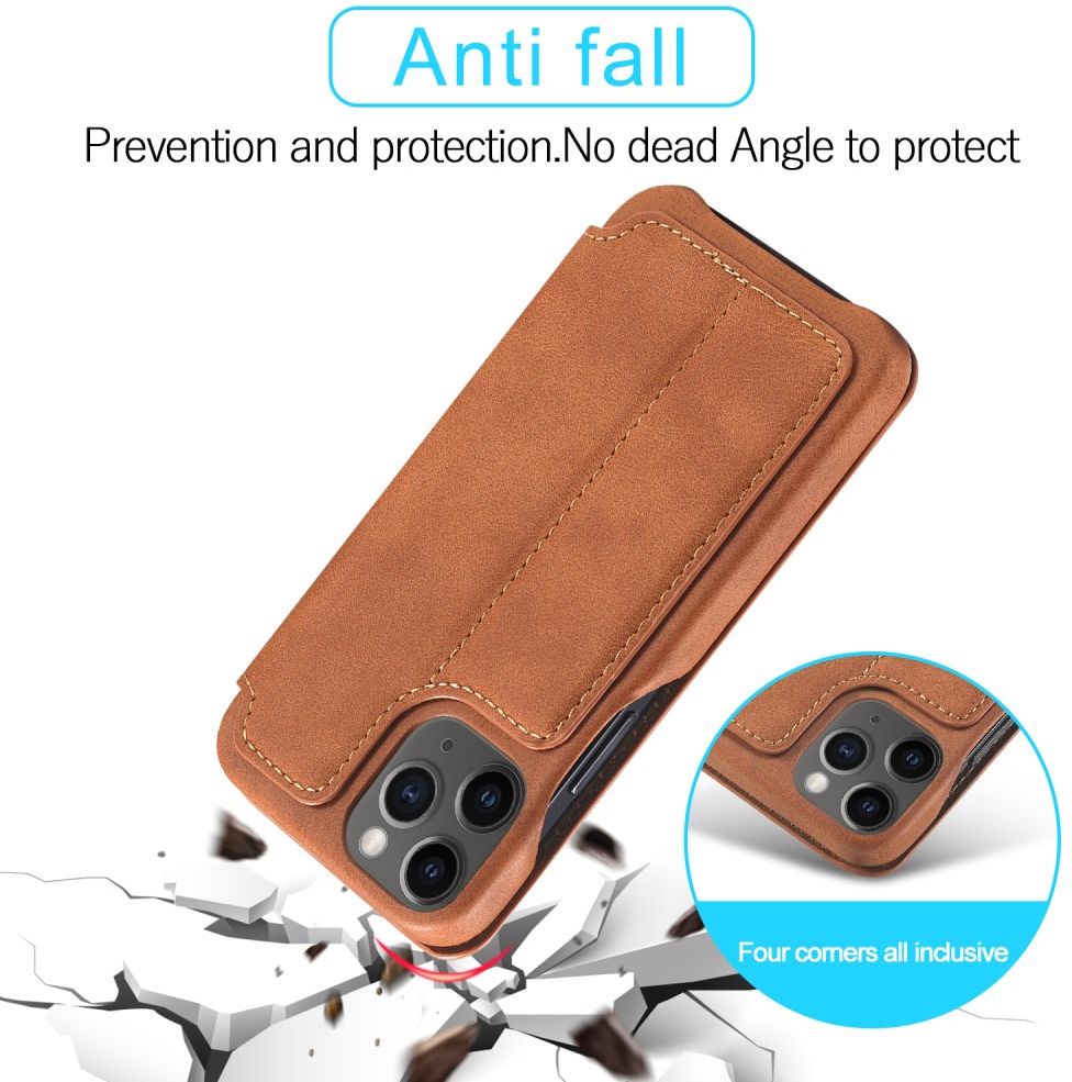 LC.IMEEKE Apple iPhone 12 Mini Hoesje Retro Portemonnee Bruin afbeelding 8