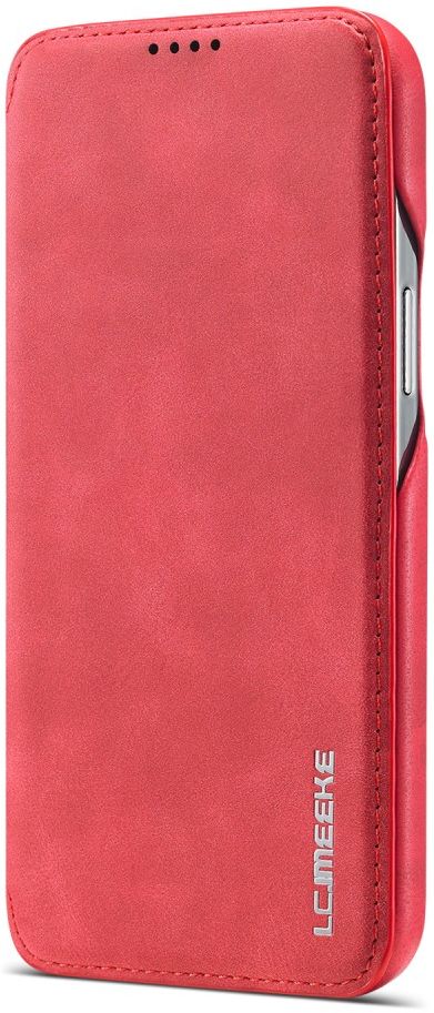 LC.IMEEKE Apple iPhone 12 / 12 Pro Hoesje Retro Portemonnee Rood afbeelding 3
