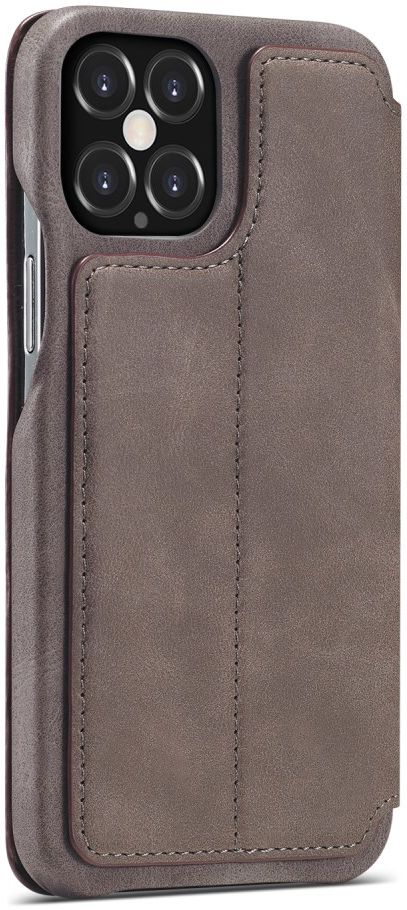 LC.IMEEKE Apple iPhone 12 / 12 Pro Hoesje Retro Portemonnee Grijs afbeelding 7