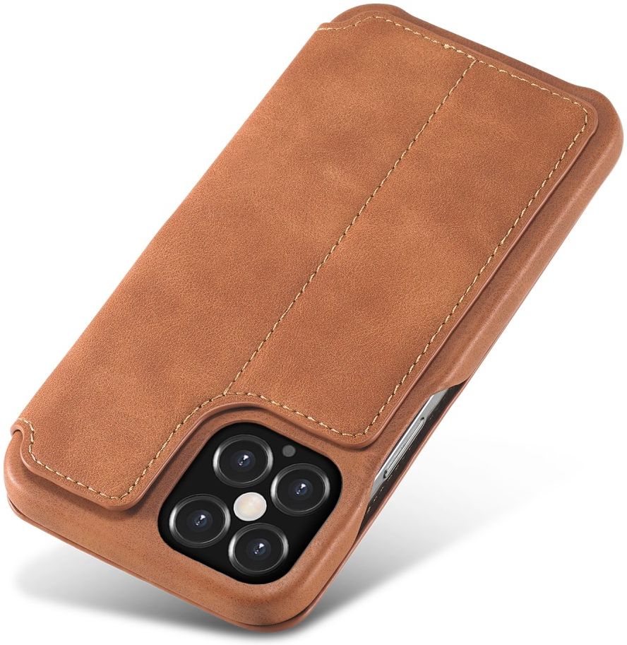 LC.IMEEKE Apple iPhone 12 / 12 Pro Hoesje Retro Portemonnee Bruin afbeelding 4