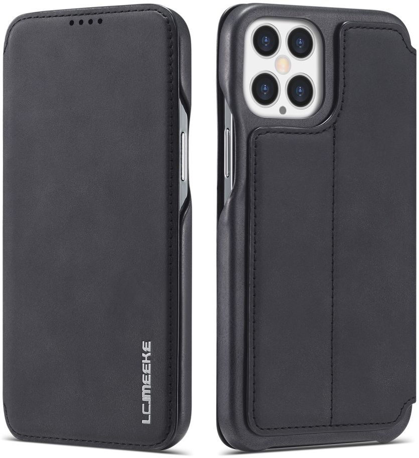 LC.IMEEKE Apple iPhone 12 Pro Max Hoesje Retro Portemonnee Zwart afbeelding 3
