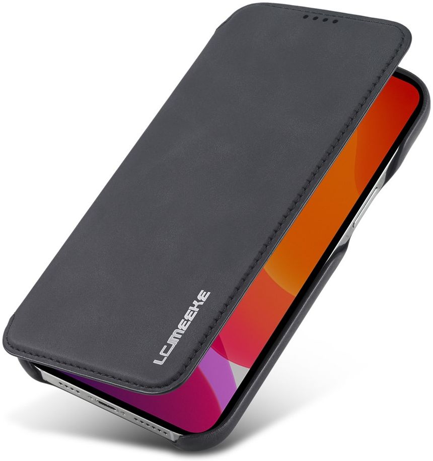 LC.IMEEKE Apple iPhone 12 Pro Max Hoesje Retro Portemonnee Zwart afbeelding 1
