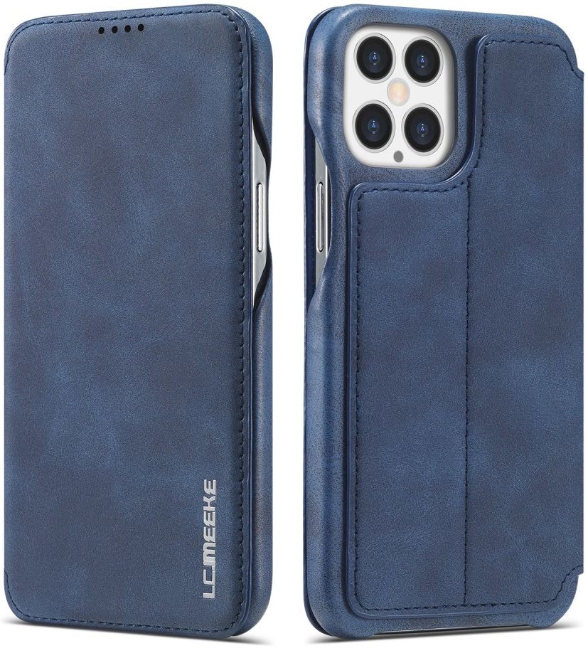 LC.IMEEKE Apple iPhone 12 Pro Max Hoesje Retro Portemonnee Blauw afbeelding 3