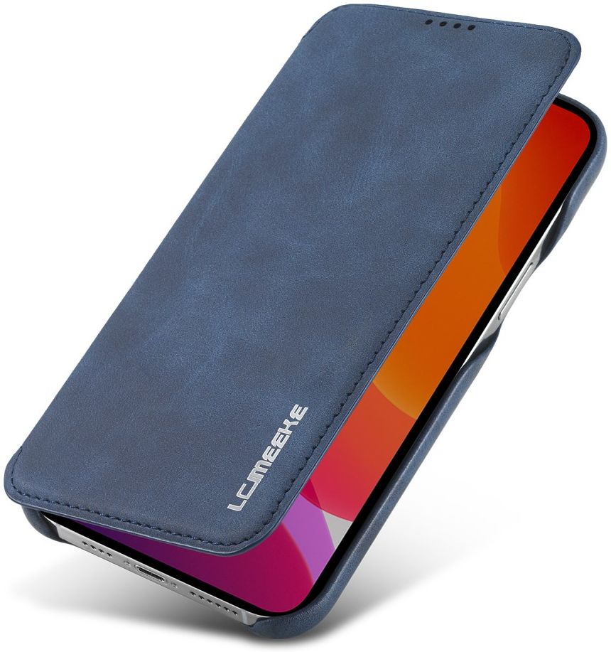 LC.IMEEKE Apple iPhone 12 Pro Max Hoesje Retro Portemonnee Blauw afbeelding 1