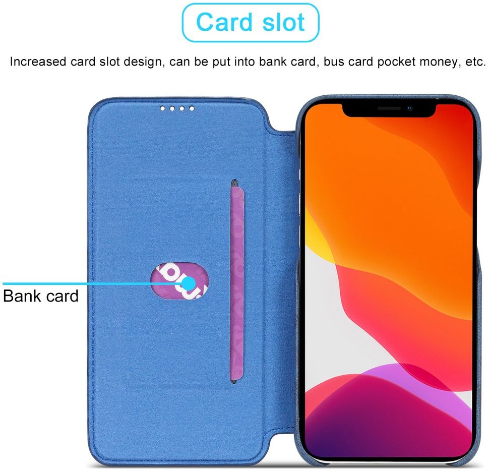 LC.IMEEKE Apple iPhone 12 Pro Max Hoesje Retro Portemonnee Blauw afbeelding 11