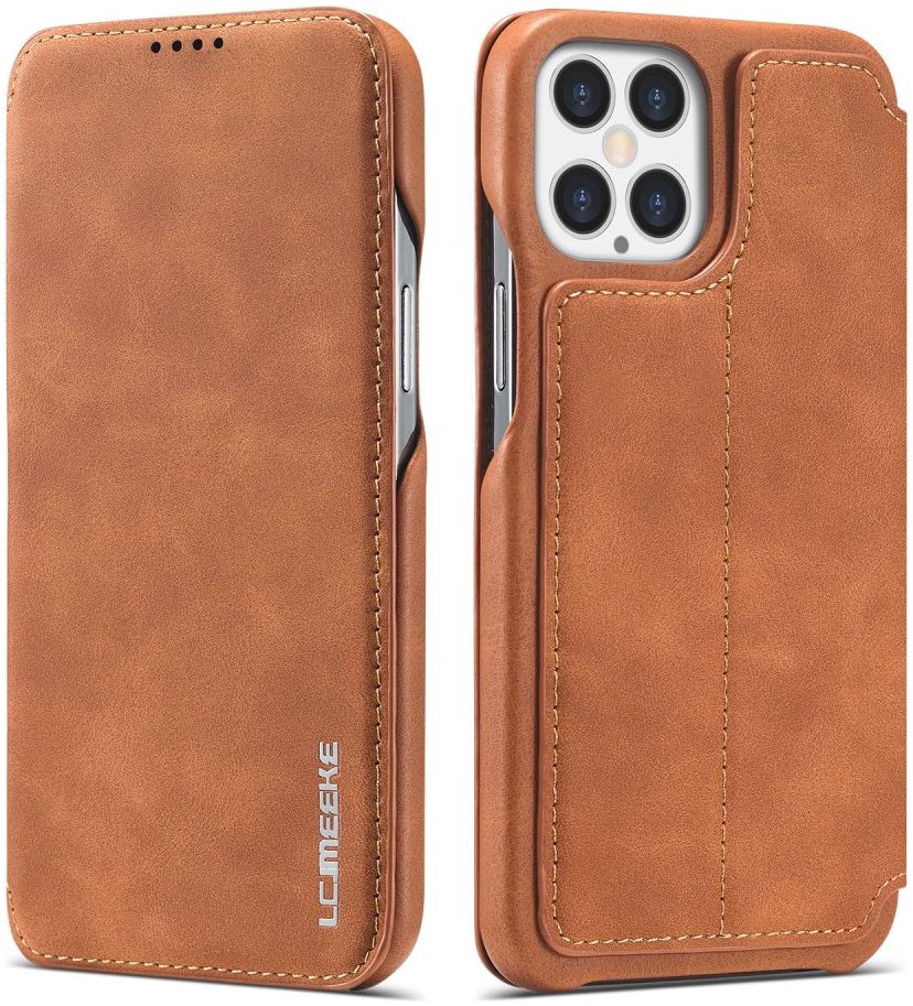 LC.IMEEKE Apple iPhone 12 Pro Max Hoesje Retro Portemonnee Bruin afbeelding 3