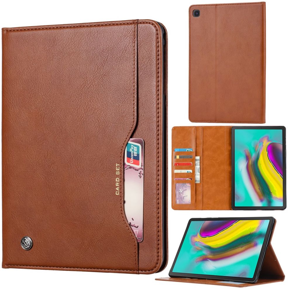 Samsung Galaxy Tab A 8.4 (2020) Portemonnee Tri-Fold Hoes Bruin afbeelding 6