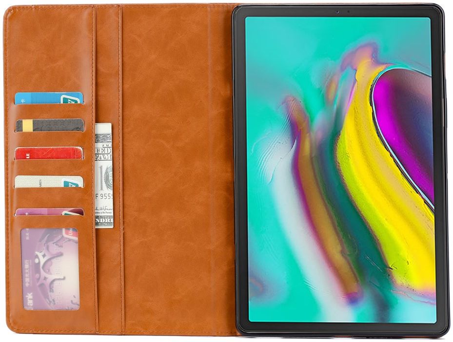 Samsung Galaxy Tab A 8.4 (2020) Portemonnee Tri-Fold Hoes Bruin afbeelding 3