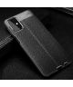 Samsung Galaxy M31s Litchi Hoesje TPU met Leren Textuur Zwart