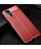 Samsung Galaxy M31s Litchi Hoesje TPU met Leren Textuur Rood