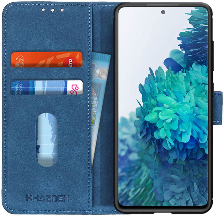 KHAZNEH Samsung Galaxy S20 FE Hoesje Vintage Wallet Book Case Blauw afbeelding 1