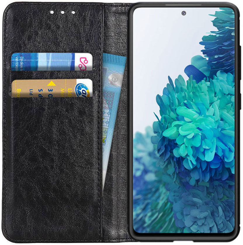 Samsung Galaxy S20 FE Crazy Horse Leather Wallet Case Zwart afbeelding 1