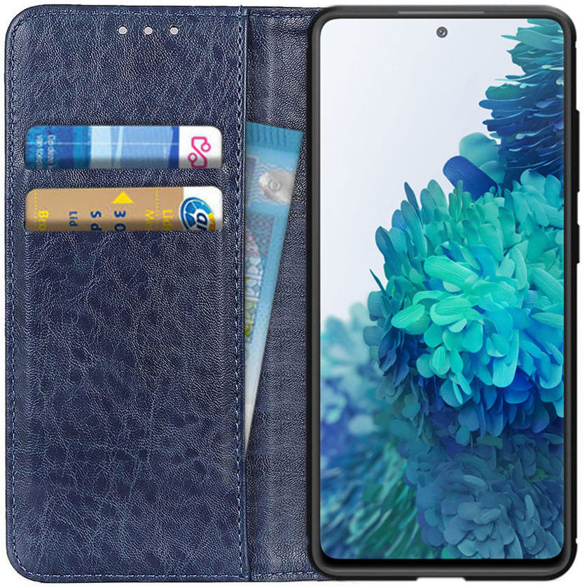 Samsung Galaxy S20 FE Crazy Horse Leather Wallet Case Blauw afbeelding 1