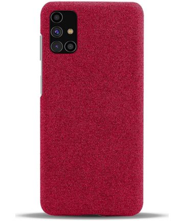 Samsung Galaxy M31s Stof Hard Back Cover Rood Hoesjes