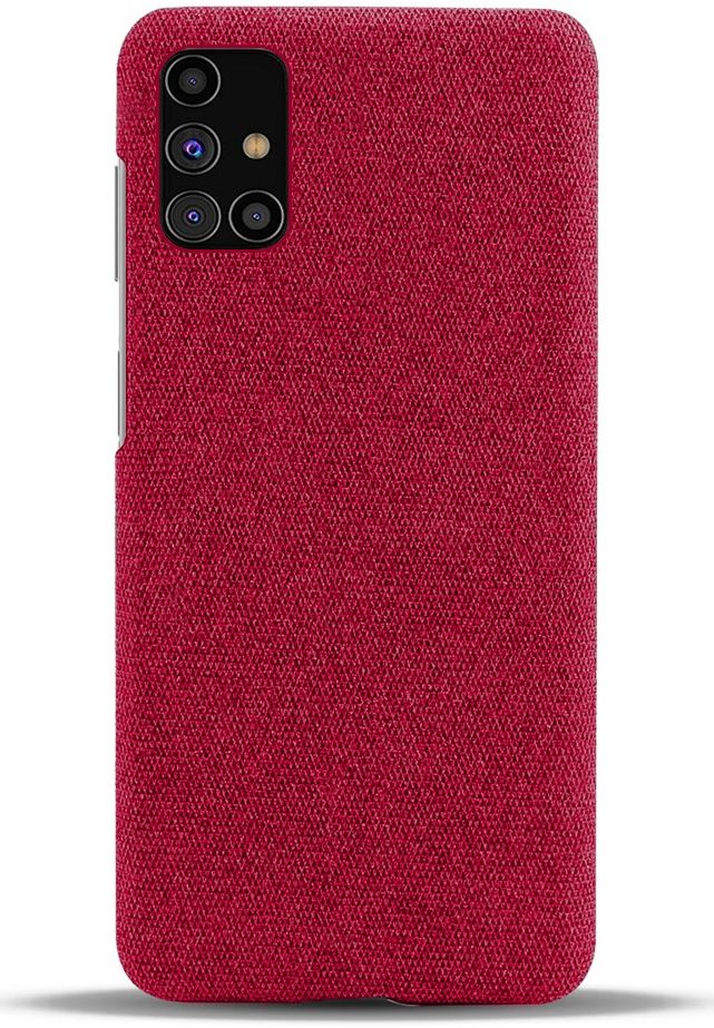 Samsung Galaxy M31s Stof Hard Back Cover Rood | GSMpunt.nl