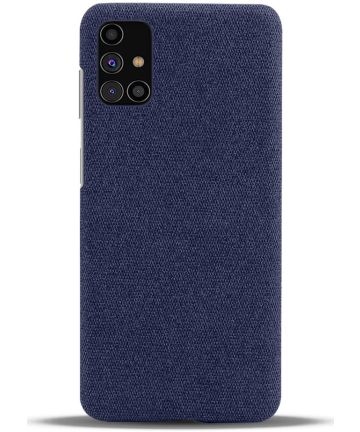Samsung Galaxy M31s Stof Hard Back Cover Blauw Hoesjes