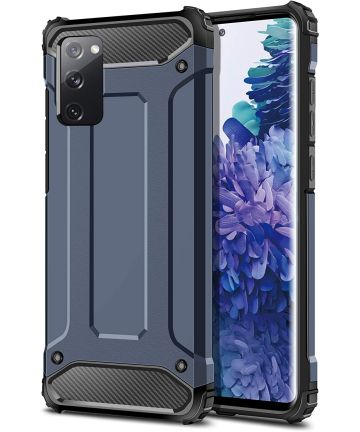 Samsung Galaxy S20 FE Hoesje Shock Proof Hybride Backcover Donkerblauw Hoesjes