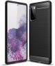 Samsung Galaxy S20 FE Geborsteld TPU Hoesje Zwart