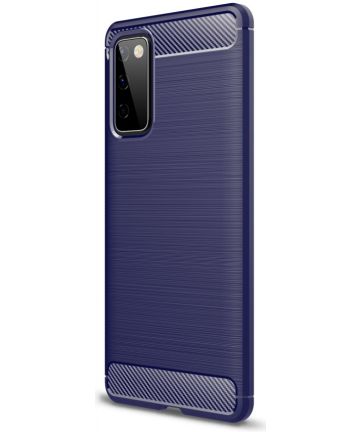 Samsung Galaxy S20 FE Hoesje Geborsteld TPU Back Cover Blauw Hoesjes