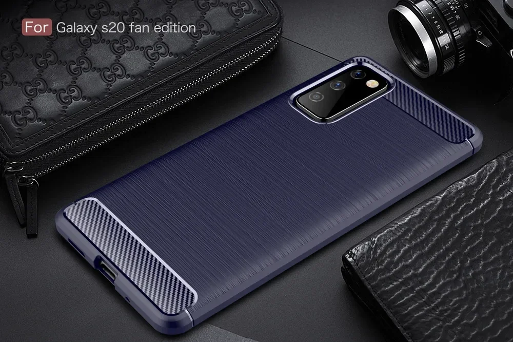 Samsung Galaxy S20 FE Hoesje Geborsteld TPU Back Cover Blauw afbeelding 4