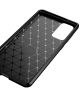 Samsung Galaxy S20 FE Hoesje Siliconen Carbon TPU Back Cover Zwart