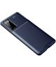 Samsung Galaxy S20 FE Hoesje Geborsteld Carbon Back Cover Blauw