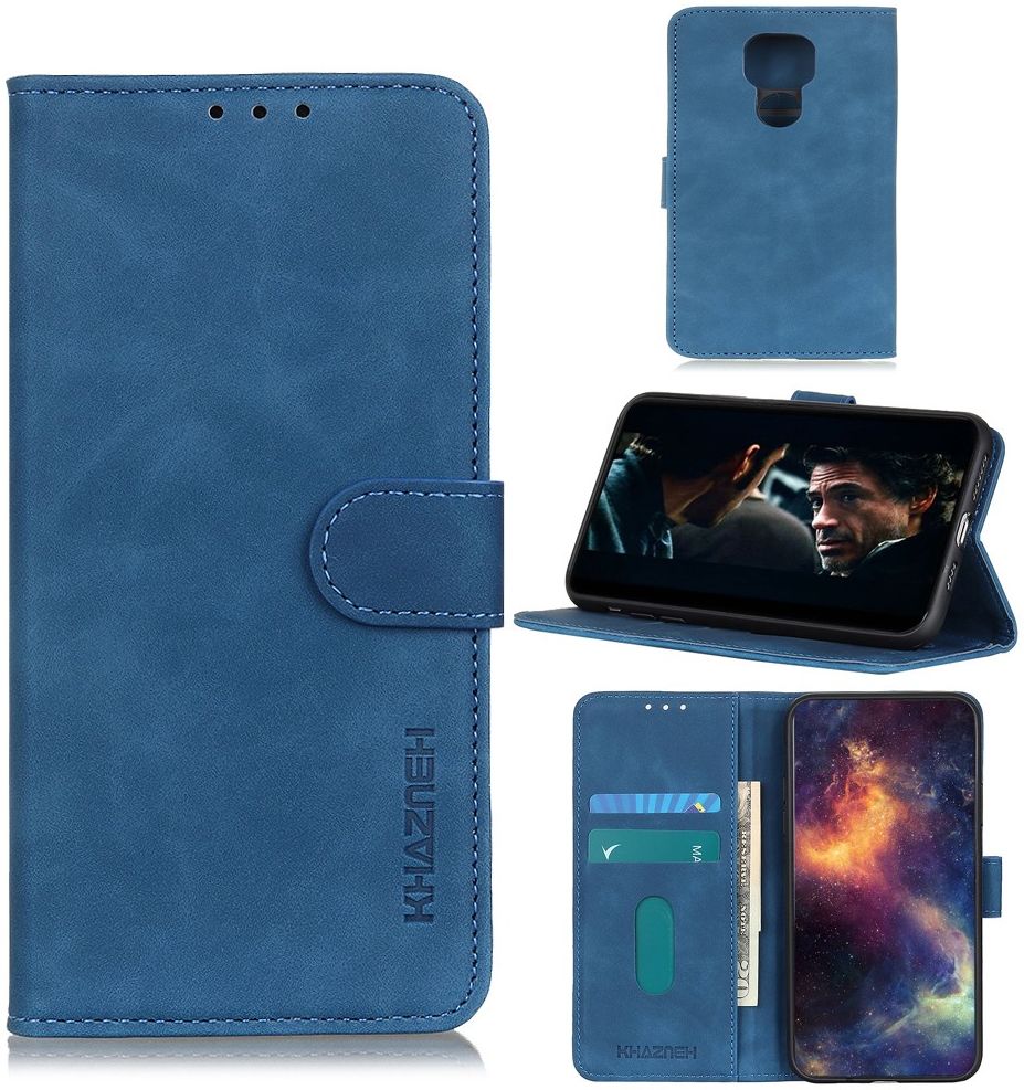 Motorola Moto G9 Play / Moto E7 Plus Hoesje Vintage Wallet Blauw afbeelding 2