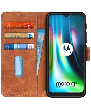 Motorola Moto G9 Play / Moto E7 Plus Hoesje Vintage Wallet Bruin Hoesjes