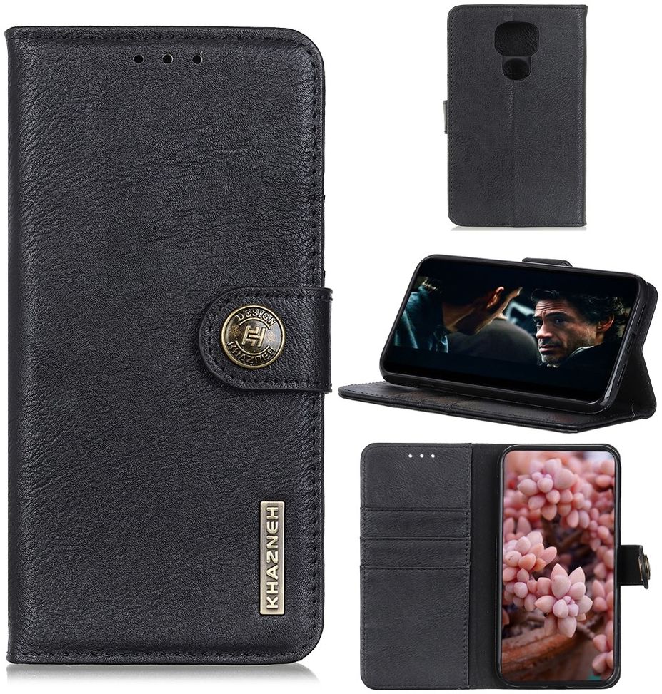 Motorola Moto G9 Play / Moto E7 Plus Hoesje Portemonnee Vintage Zwart afbeelding 2