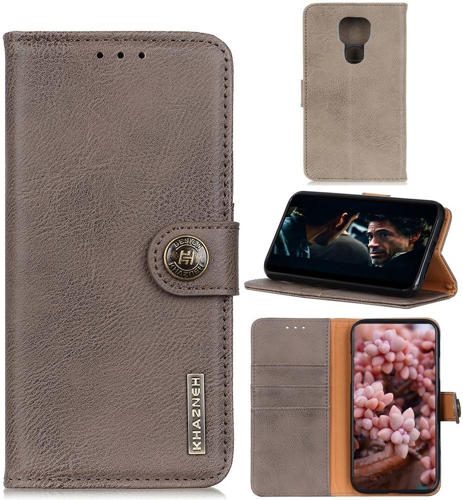 Motorola Moto G9 Play / Moto E7 Plus Hoesje Portemonnee Vintage Grijs afbeelding 2