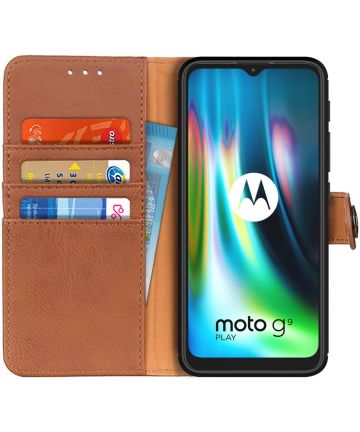 Motorola Moto G9 Play / Moto E7 Plus Hoesje Portemonnee Vintage Bruin Hoesjes