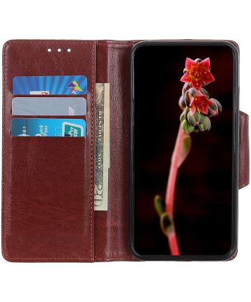 Xiaomi Redmi 9C Portemonnee Hoesje Kunstleer Bruin Hoesjes