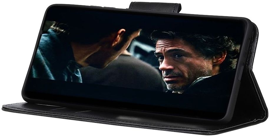 Xiaomi Redmi 9C Portemonnee Stand Hoesje Crazy Horse Zwart afbeelding 7