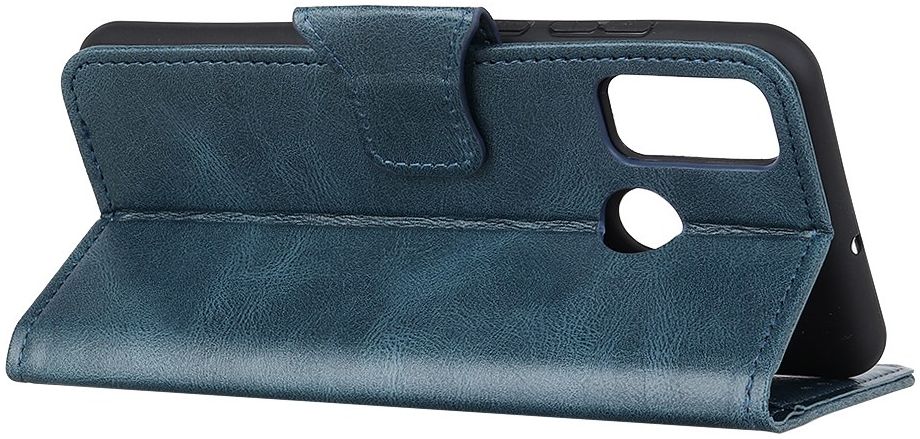 Xiaomi Redmi 9C Portemonnee Stand Hoesje Crazy Horse Blauw afbeelding 5