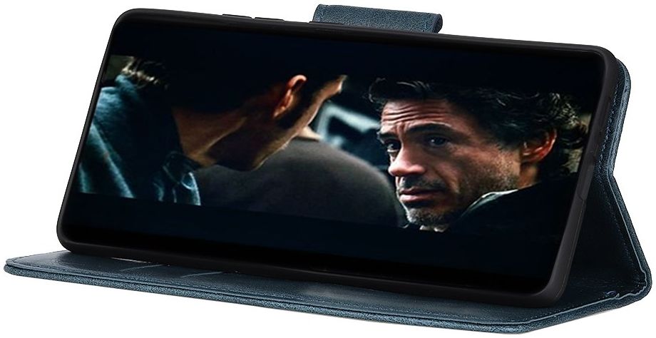 Xiaomi Redmi 9C Portemonnee Stand Hoesje Crazy Horse Blauw afbeelding 7