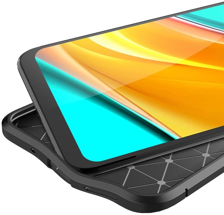 Xiaomi Redmi 9C  Litchi Hoesje TPU Met Leren Textuur Zwart afbeelding 4