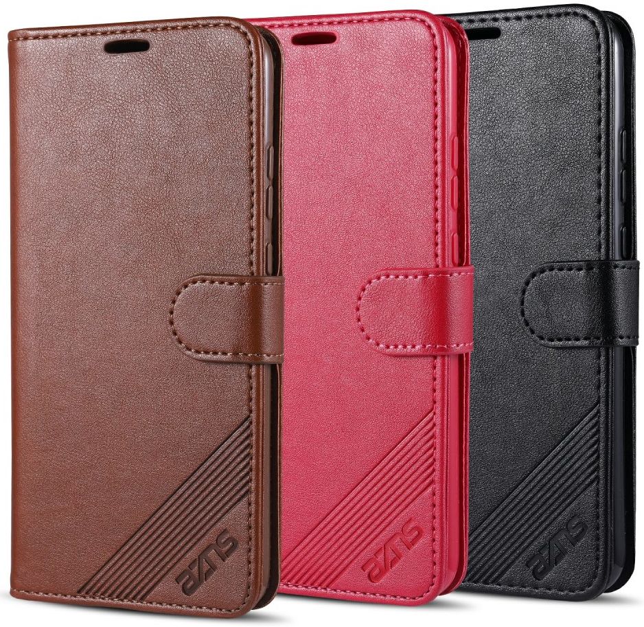 AZNS Xiaomi Redmi 9C Hoesje Wallet Book Case Kunst Leer Bruin afbeelding 10