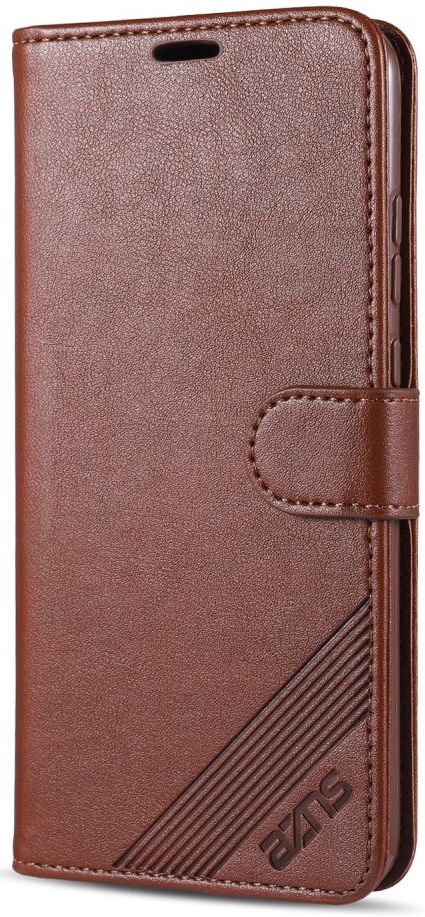 AZNS Xiaomi Redmi 9C Hoesje Wallet Book Case Kunst Leer Bruin afbeelding 1