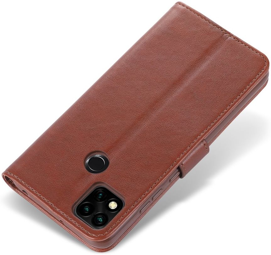AZNS Xiaomi Redmi 9C Hoesje Wallet Book Case Kunst Leer Bruin afbeelding 6