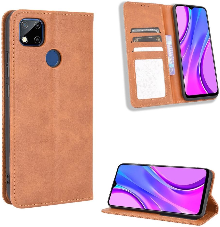 Xiaomi Redmi 9C Retro Portemonnee Hoesje Bruin afbeelding 3