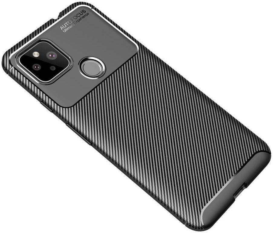 Google Pixel 4A 5G Hoesje Geborsteld Carbon Zwart afbeelding 2
